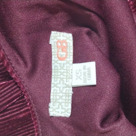 NWT GB Velvet Corduroy Jumpsuit Women's XS Burgundy Boho Retro 90s Minimalist - Picture 8 of 9